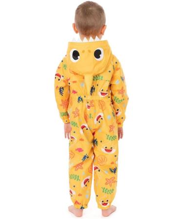 Baby Shark Kids Puddle Suit - Yellow All In One Rain Coat | Shark Family Song Print | Long Sleeve Walking Jacket for Boys & Girls 2-3 Years - Buy Online on GoSupps.com
