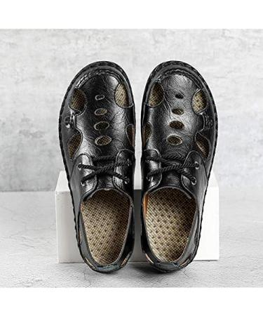 Creev Large Men's Leather Summer Sandals - Soft Slipproof Beach Footwear (Size 8) - Fashionable Leisure Shoes - Buy Online on GoSupps.com