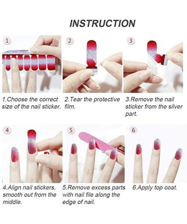 BeautyChen Glitter Gradient Nail Stickers - 14 Sheets, Full Wraps, Adhesive Decals for Women & Girls - Buy Online on GoSupps.com