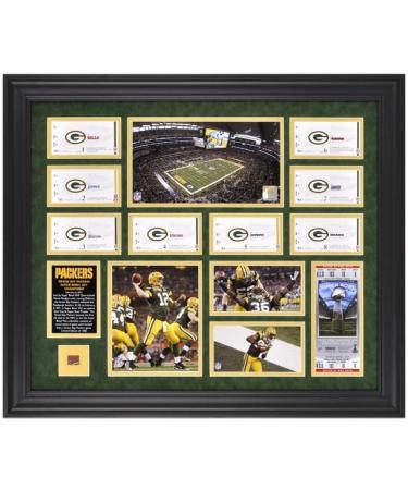 Green Bay Packers Super Bowl XLV Champions Season Ticket Collage - NFL Ticket Plaques and Collages