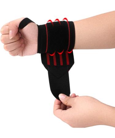 Professional Elastic Wrist Elbow Knee Wraps - Support Brace for Weightlifting & Gym Fitness - Red - Buy Online on GoSupps.com