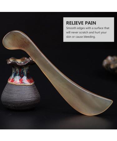 PACKOVE Horn Gua Sha Tool Facial Beauty Scraping Board for Face Massage and Skin Care Pain Relief 5.12 Inch Natural Material - Buy Online on GoSupps.com