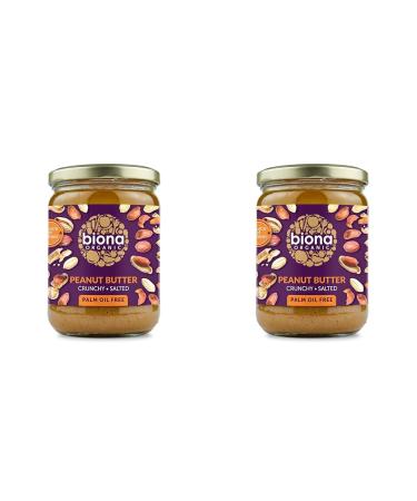 Biona Organic Crunchy Peanut Butter 500g (Pack of 2)