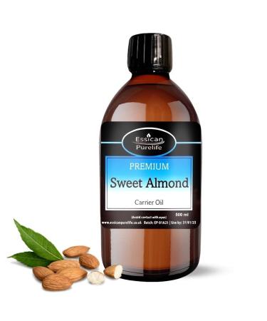 Sweet Almond Oil for Hair Pure Almond Oil for Skin Pure Almond Carrier Oil Carrier Oil for Essential Oils Mixing Almond Oil for Ears Face Sweet Almond Oil for Skin Carrier Oil for Hair - 500ml Almond 500.00 ml (Pack of 1)