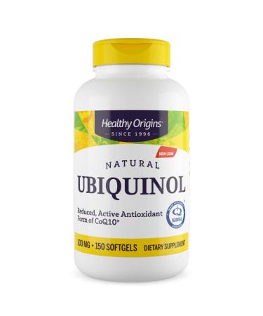 Healthy Origins Natural Ubiquinol with Kaneka QH 100mg high dose 150 soft capsules laboratory tests gluten -free soybreis without genetic engineering large pack