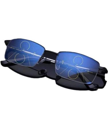 Goniome 2023 New Titanium Progressive Far And Near Dual-Use Reading Glasses Black-300
