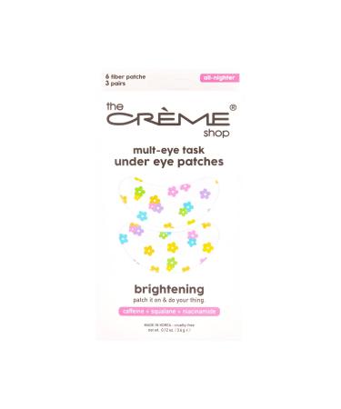 The Cr me Shop Mult-Eye Task Under Eye Patches | Under Eye Patches for Dark Circles | Korean Skin Care | Vitamin C Hyaluronic Acid Strawberry - All-Nighter (3 Pack)