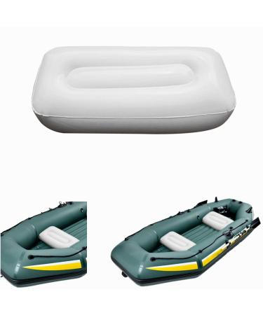 DENPETEC Inflatable Boat Seat Cushion,Soft Kayak Cushion, Durable PVC Seat Cushion, Foldable Air Inflatable Seat Pad for Outdoor Camping Canoe(Size:56*27*15cm)