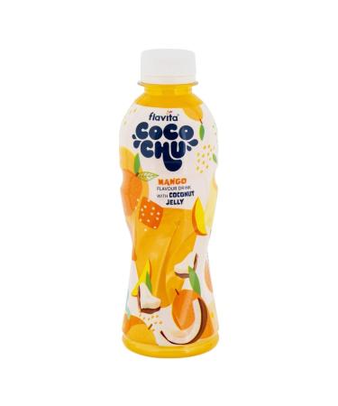 Coco Chu Flavoured Drink with Coconut Jelly Bits Vegetarian Halal Certified 250ml | FabFinds Drinking Cup (Exotic Mango 3 Pack)