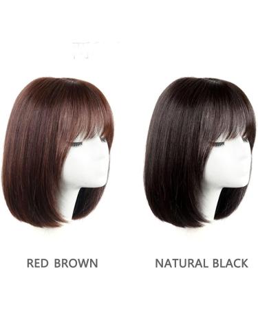 KXW Brown Bob Wig with Ponytail - Real Hair Wig for Women | Short Light Brown 12-Inch Wig for Cosplay Parties & Daily Wear - Buy Online on GoSupps.com