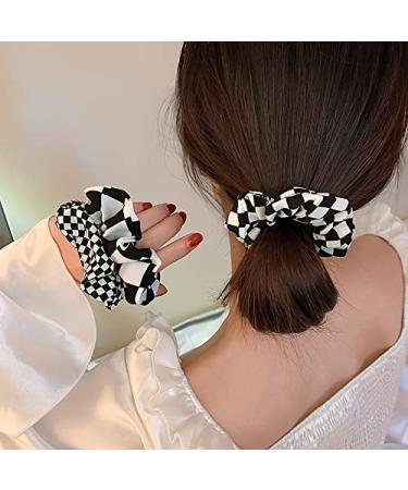 Buffalo Plaid Checkered Hair Scrunchies-Elastic Hair Ties for Women-Girls Ponytail Holders - Buy Online on GoSupps.com