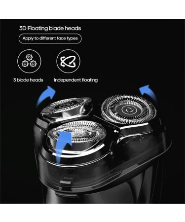 Head Shavers for Bald Men - Rechargeable IPX7 Waterproof Electric Rotary Shaver with Pop-up Trimmer - Wet and Dry Use (Blackstone 3 - Buy Online on GoSupps.com