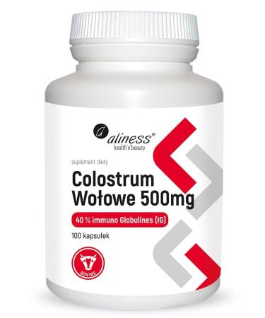 Aliness Bovine Colostrum 500mg 40% Imuno Glbulines IG 100 capsules Aliness
