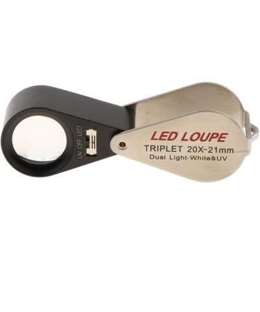 20X 21Mm Led Loupe Jeweler Magnifier Foldaway Achromatic Triplet Lens with Loop Uv Led Lights Magnifying Gem Optical Tool for Inspecting Diamonds Gemstones Watches Made in China - Buy Online on GoSupps.com