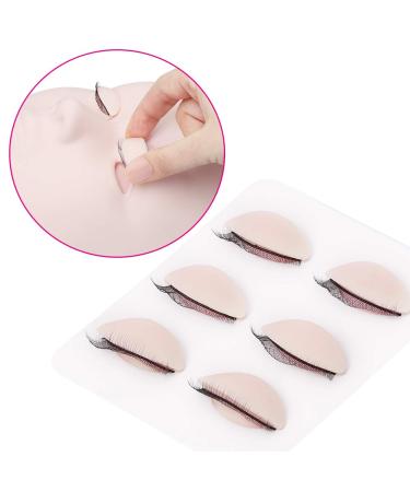 3 Pairs Removable White Eyelids for Eyelash Extension Practice Head - Lifelike Realistic Eyelids - Buy Online on GoSupps.com