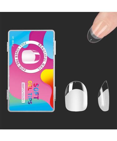 Ruarby Coffin/Ovals Press on Nail French Stripes Fake Nails Acrylic False Nails Artificial Nails Glues on Nail for Womens Girls - Buy Online on GoSupps.com