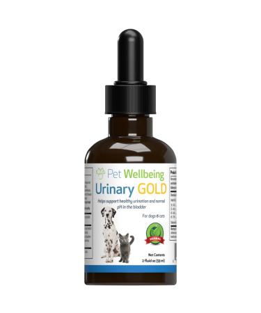 Pet Wellbeing Urinary Gold for Cats - Vet-Formulated - Feline Urinary Tract Health, UTI & Bladder Infection, Normal Urine pH - Natural Herbal Supplement 2 oz (59 ml)