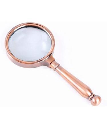 Reading Magnifier Optical Lens 8X Hd Rectangular Newspaper Old Man Portable Metal Handle White Glass Hand-held Magnifier Bronze 80 * 185mm Good Times - Buy Online on GoSupps.com