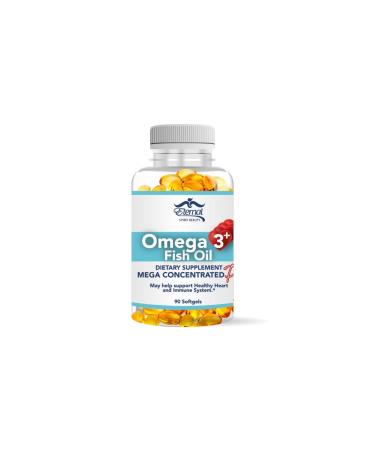 Eternal Spirit Beauty Omega-3 Fish Oil High-Potency EPA & DHA Supplement for Heart Brain & Immune Support Mega Concentrated Formula 60 Softgels