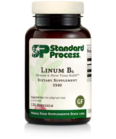 Standard Process Linum B6 - Whole Food Hormone Support Brain Health and Brain Support Heart Health and Healthy Skin with Alpha-linoleic Acid Flaxseed Oil and Vitamin B6-120 Softgels