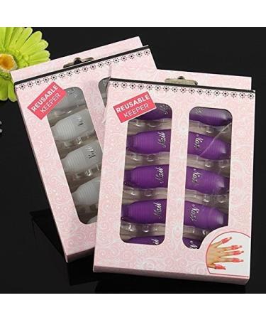 10Pcs Highrock Acrylic Nail Polish Remover Wrap Cleaner Clip Caps - Purple - Buy Online on GoSupps.com