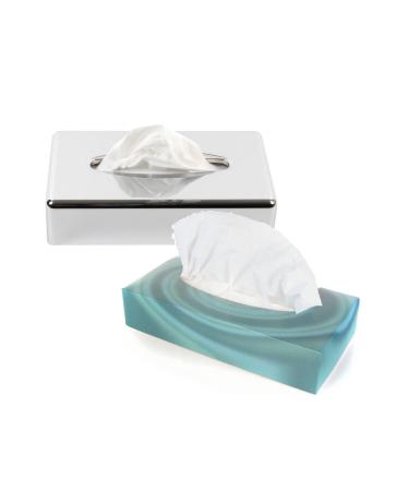 Hypafol set donor for cosmetic towels with 4 000 cosmetic towels in the box |Modern design |Pulp trading packing 2-layer high white (set chrome-colored plastic donor + cosmetic towels) Set cosmetic towels + plastic donor chrome set cosmetic wiper + donor