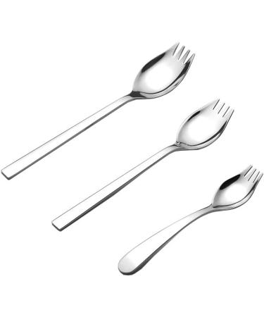 Stainless Steel Spork 2-Pack for Healthy Household Use and Camping | Eco-Friendly, Multifunctional Spoon Fork for Adults, Children, and Seniors - Buy Online on GoSupps.com