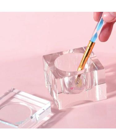 Nail Dappen Dish Crystal Glass Manicure Nail Cup Nail Liquid Cup with Lid Professional Acrylic Liquid Monomer Small Dappen Dish for Acrylic Nails Transparent - Buy Online on GoSupps.com