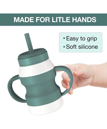 Wee me Toddler Cups Baby Sippy Cups 6-12 Months | Straw Sippy Cups 2 Pack - Dark Green - Buy Online on GoSupps.com