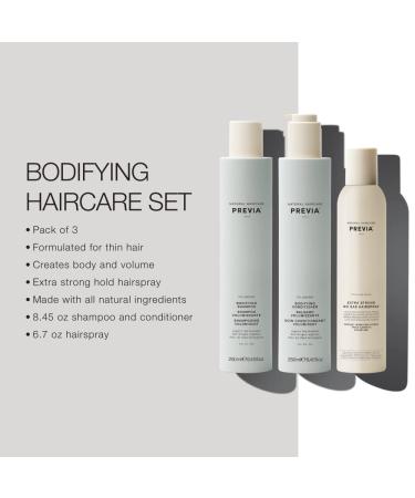 Buy Previa Volumising Bodifying Hair Kit - Volumizing Shampoo Conditioner & Extra Strong Hairspray for Ultimate Volume | International Shipping Available - Buy Online on GoSupps.com