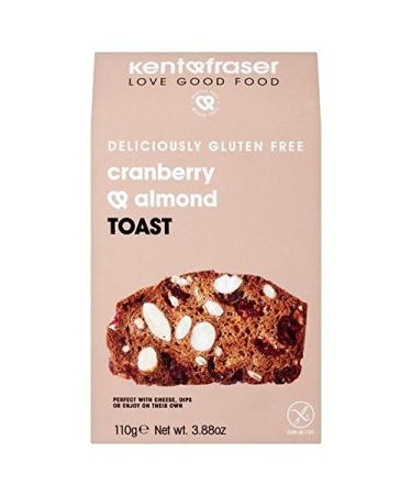 Kent & Fraser Gluten Free Cranberry & Roasted Almonds 110G (Pack of 4)
