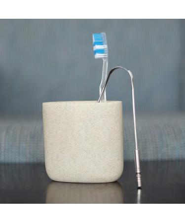 HealthAndYoga(TM) SteloSwipe Tongue Cleaner Scraper - Surgical Steel - Sterilizable Tongue Brush Cleaner - Hygienic Seal-Pack - Non-Synthetic Grip - 1 Pack with Storage Bag - Buy Online on GoSupps.com