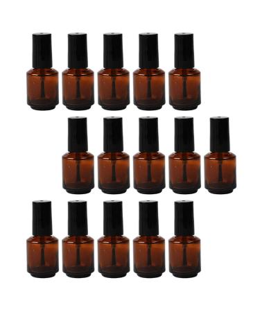 Minkissy 15Pcs empty nail polish bottles with brush cap refillable glass nail polish container clear empty make-up container for nail art diy salon 10ml
