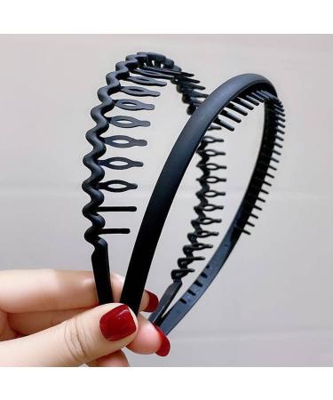 Roxnvm Elastic Hair Bands for Men - 4 Pack Zigzag Sports & Yoga Accessories Matt Black Hair Ties with Long Teeth - Buy Online on GoSupps.com