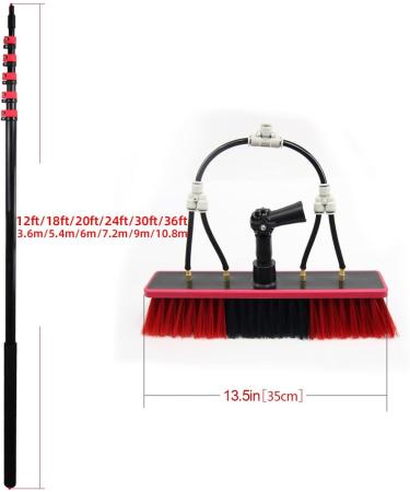 12Ft-36Ft Photovoltaic Panel Cleaning Brush Window Cleaning Pole Water Fed Brush Extension Pole Roof Glass Cleaning Brush Commercial Cleaning Tools/20Ft 35cm Brush Head 6M/21FT - Buy Online on GoSupps.com