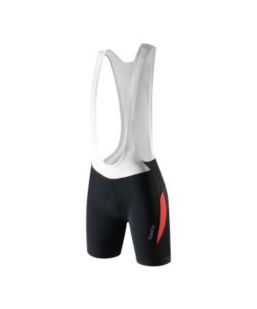 Santic Cycling Shorts Women Long with Straps Bicycle Bib Shorts Padded Cycling Shorts Long with Straps with Pockets M Pink