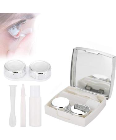 Portable Contact Lens Container Box with Mirror Tweezers & Cleaning Holder - Ideal for Travel & Storage - Buy Online on GoSupps.com