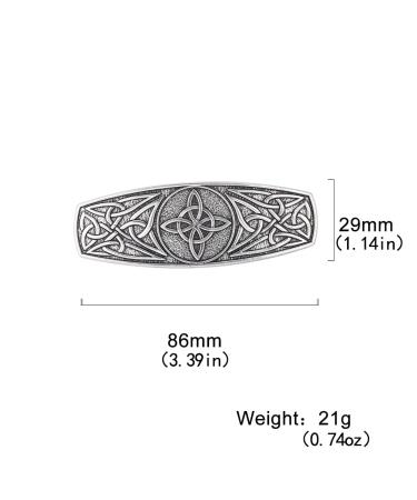 Metal Celtic Knot Barrette 4-Pointed Witches Knot Hair Clip - Silver - Buy Online on GoSupps.com