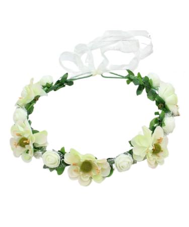 hgnxa Elegant Flower Hairband Bride Flower Crown For Wedding Party Supply Flower Garlands Crown Hair Wreath for Women Milky white