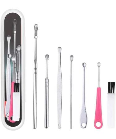 SEASD 7Pcs Stainless Steel Ear Wax Pick Set - Earpick Wax Remover Curette Spoon for Ear Cleaning - Buy Online on GoSupps.com