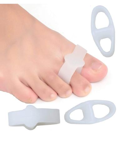 Gel toe corrector 4 toe separator toe separator with 2 loops silicone toe stretcher for bunion pain and overlapping toes