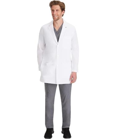 Healing Hands Logan Men's Lab Coat - White Modernist Collection | 6-Pocket Mid Length 5100 | Medium - Buy Online on GoSupps.com