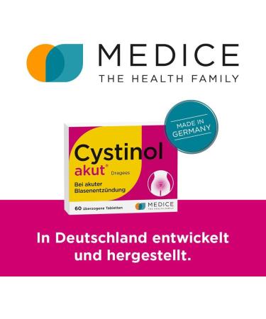 Cystinol Acute 60 Dragees - Fast Relief for Bladder Inflammation & Urinary Tract Infection - Antibacterial Vegetable Medicine - International Shipping Available - Buy Online on GoSupps.com