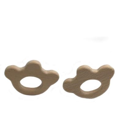 Wendysun 3pcs Cute Cartoon Wood Teether - Natural Animal Paw Shape Baby Teething Toy - Buy Online on GoSupps.com
