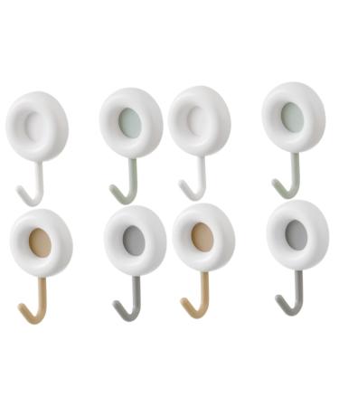 Alipis 8 Pcs No Punching Hook Heavy Duty Hook Towel Hanger Hooks Punch Hook Wall Hanging Coat Hook 7X4.4CMx2pcs Assorted Colorx2pcs