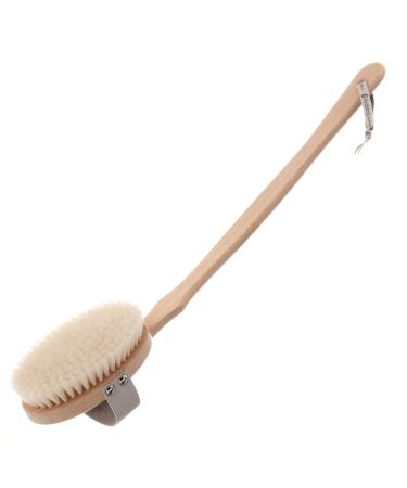 Hydrea London Body Brush   Long Handled Exfoliating Dry Skin Brush with Natural Bristle  Dry Brush Cellulite Remover  Exfoliating Body Scrubber  Helps Improve Lymphatic Drainage - FSC  Certified Beechwood.