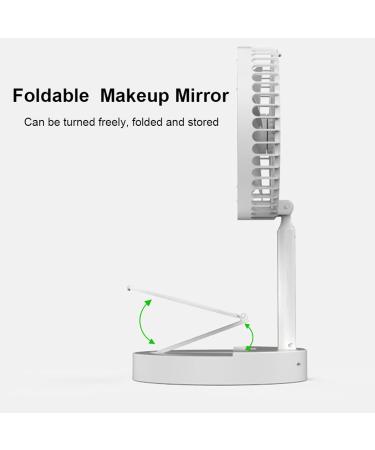 USB Mini Foldable Desktop Rotary Adjustable Angle Makeup Mirror Air Cooling Fan - Pink - Buy Online on GoSupps.com