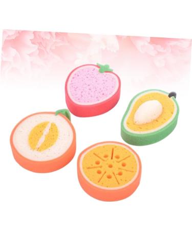 FRCOLOR 4pcs Bath Sponge Set - Body Shower Scrubbing Accessories | Loofah & Bath Scrubber - Perfect for Bathroom Decor - Orange - Buy Online on GoSupps.com