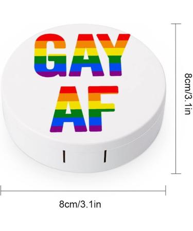 LGBT Gay Pride AF Round Case For Contact Lens Kit Storage Box with Mirror Printed - Buy Online on GoSupps.com