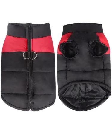 Femax Waterproof Dog Coat - Warm Winter Jacket for Small Medium & Large Dogs | Cold Weather Padded Vest - Red XXL (50cm Chest 45cm Back) - Buy Online on GoSupps.com